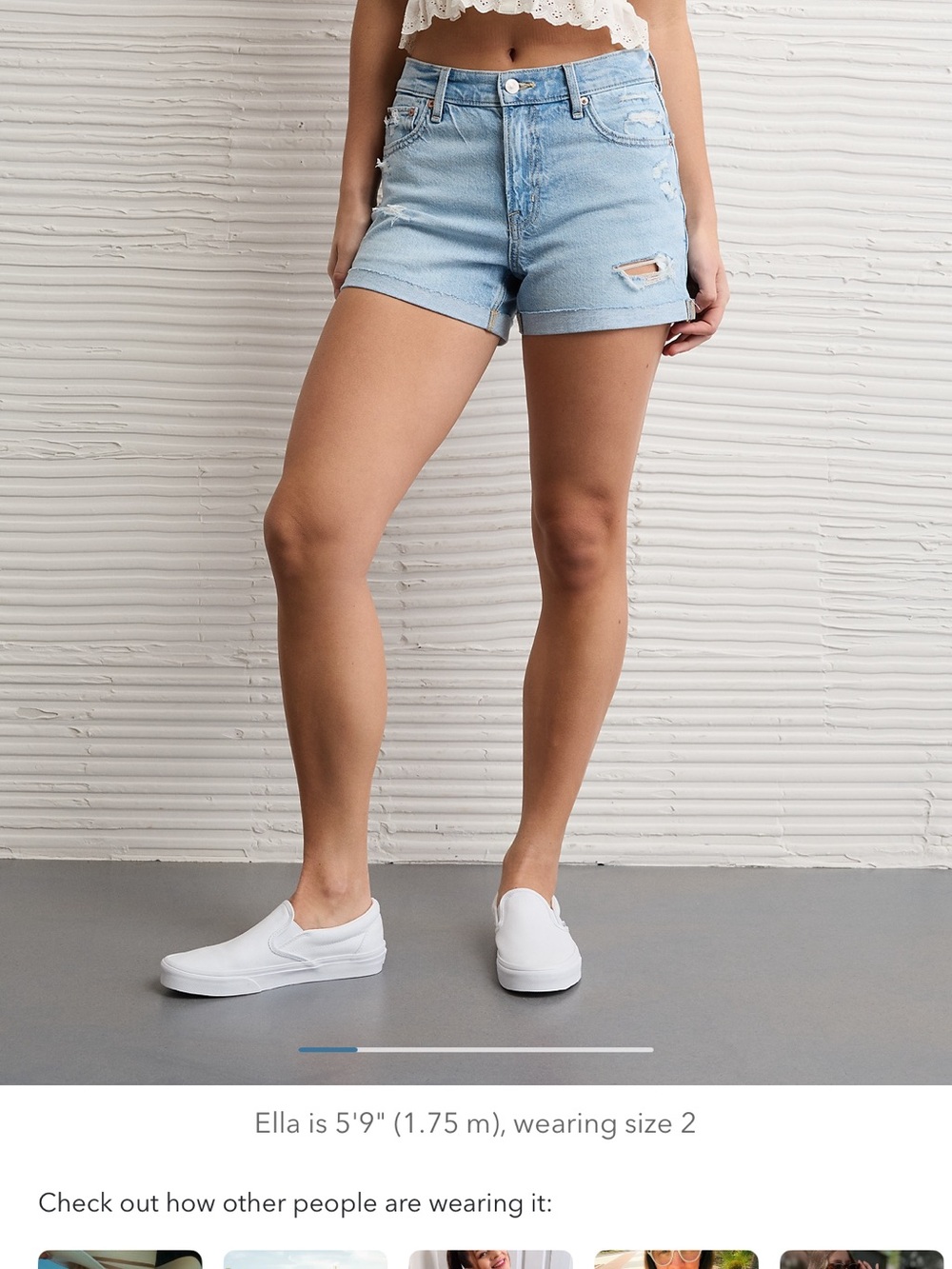 AE Strigid Super High-Waisted
Relaxed Denim Short